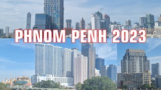 4K Amazing Phnom Penh City Cambodia 2023 Video High Rise Skyscraper Building amp Skyline [upl. by Ratep]