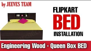 Flipkart Perfect Homes I Engineered Wood Queen Box Bed I Unboxing  Installation I by Jeeves [upl. by Ateekahs]