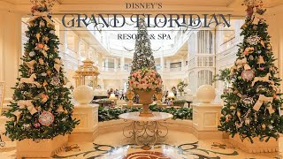 GRAND FLORIDIAN LOBBY AT CHRISTMAS  WALT DISNEY WORLD DELUXE RESORT  FESTIVE MUSIC  4K [upl. by Gurtner102]