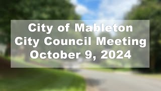 City of Mableton  City Council Meeting  October 9 2024 [upl. by Aibar846]