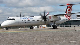 Bombardier Dash 8Q400 Eurolot StartUp amp TakeOff at Bern Airport [upl. by Ylicis991]