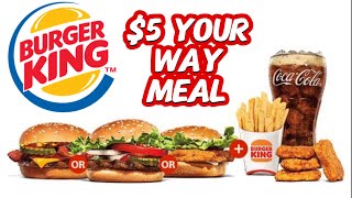 BURGER KING® 5 YOUR WAY MEAL REVIEW IS THIS THE BEST FAST FOOD DEAL [upl. by Irehs]