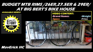 Budget MTB Rims 26ER 27 5ER amp 29ER Available at BIG BERTS BIKE HOUSE [upl. by Washburn]