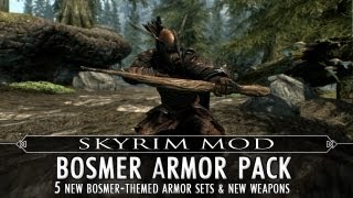 Skyrim Mod Feature Bosmer Armor Pack [upl. by Bartolomeo]