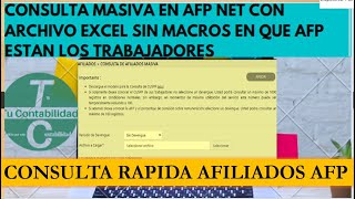 CONSULTA MASIVA CON SOLO DNI AFILIADOS AFP CON FORMATO EXCELSUPER RAPIDO SIN MACROS [upl. by Giza]