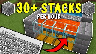 The EASIEST Cobblestone Farm In Minecraft Bedrock 120 [upl. by Azriel]