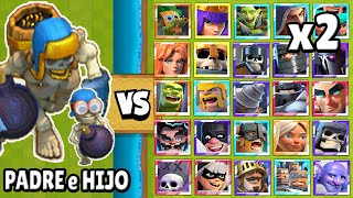 ESQUELETO GIGANTE  BOMBARDERO vs TODAS LAS CARTAS x2  PADRE e HIJO  CLASH ROYALE [upl. by Nosaj]