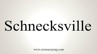 How To Pronounce Schnecksville [upl. by Eniledam]