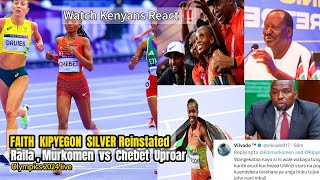 KENYANS REACTFAITH KIPYEGON SILVER Reinstated Olymipics 2024  Raila  Beatrice Chebet Race [upl. by Nogaem546]