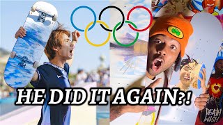 WOW Paris Olympic Street Skateboard Finals Reaction Yuto Horigome Nyjah Huston and More 😮🛹🥇 [upl. by Enyrhtac]