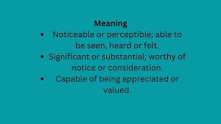 Appreciable englishlanguage meaning sentences englishvocabulary [upl. by Hamlen87]