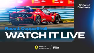 Ferrari Challenge North America  Sonoma Race 1  Coppa Shell [upl. by Atik668]