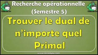 La dualité Comment trouver le DUAL dun PL quelque soit le PRIMAL en quelques secondes [upl. by Claudianus544]