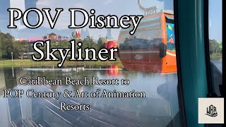 POV Disney Skyliner Ride Caribbean Beach Resort to Pop Century amp Art of Animation Resorts 4K60 [upl. by Martsen35]