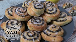 Mohnschnecken Rezept mit Quark Öl Teig  backen  schnell und einfach  lecker  Folge 90 [upl. by Sinegold393]