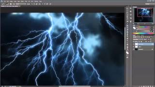 Creating Realistic Lightning Effect In Photoshop Tutorial [upl. by Ahtebat]