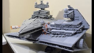 Lego Star Destroyer Collision MOC from Rogue One [upl. by Latnahs]