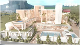 Bloxburg Modern Summer Mega Mansion Exterior  Roblox House Build [upl. by Geno]