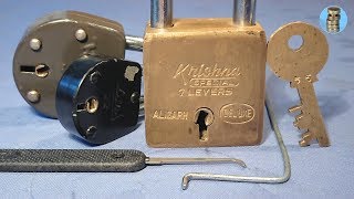 picking 596 Improvised lever lock picking  fun with locks from India [upl. by Eehtomit]