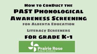 PAST  Phonological Awareness Screening Test  How to deliver this test and record results [upl. by Christenson]