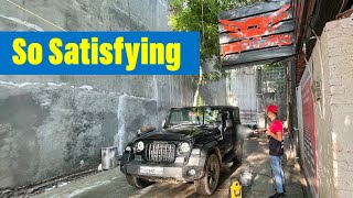 My Mahindra Thars Deep Washing Done  2021 Mahindra Thar  Modified Thar  Ceramic Coating On I20 [upl. by Mattah]