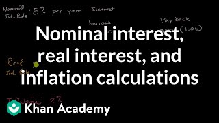 Nominal interest real interest and inflation calculations  AP Macroeconomics  Khan Academy [upl. by Konopka]