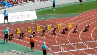 全国中学校陸上競技 女子 100mH 準決勝1 2012822 [upl. by O'Gowan260]