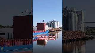 Sarpsborg Norway approaching shore loading grain shorts [upl. by Nirrek]