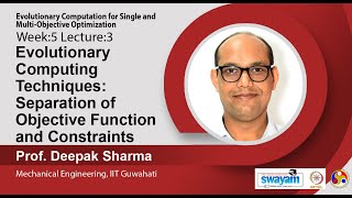 Lec 14  Evolutionary Computing Techniques Separation of Objective Function and Constraints [upl. by Yllut]