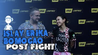 Islay Erika Bomogao reacts to debut win at ONE Friday Fights 86 [upl. by Enilaf]