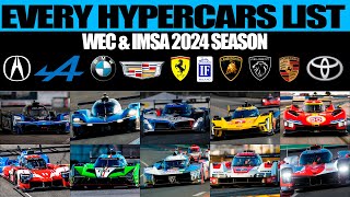 EVERY HYPERCARS LIST FOR THE 2024 SEASON IN WEC amp IMSA [upl. by Ityak]