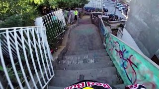 Insane Urban DH Mountain Bike POV  Red Bull Valparaiso Cerro Abajo 2015 [upl. by Leddy]