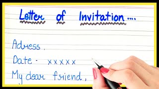 Write a letter for invitation in english  Letter of invitation in english  Invitation letter [upl. by Adlare16]