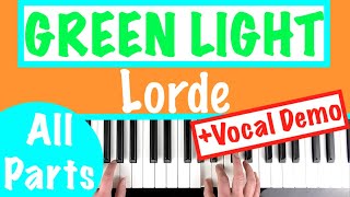 How to play GREEN LIGHT  Lorde Piano Chords Tutorial [upl. by Kemme]