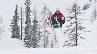 Eddie quotThe Eaglequot Sets Toboggan Jumping World Record [upl. by Ardnuasak446]