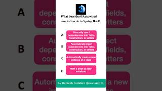 Spring Boot Quiz 10  What does Autowired Annotation do in Spring Boot springboot quiz [upl. by Nednal]