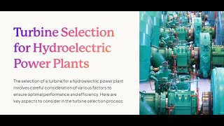 Selection of Turbine for Hydro plant turbine [upl. by Inalaehak480]