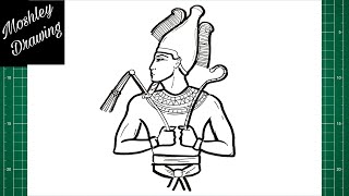 How to Draw Osiris  Egyptian God [upl. by Egdirdle]