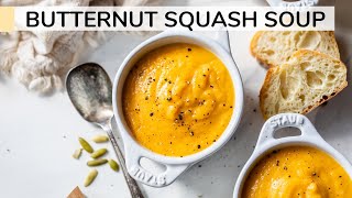 BUTTERNUT SQUASH SOUP  roasted butternut squash soup recipe [upl. by Notliw]