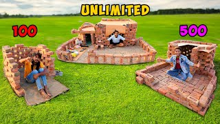 100 vs 500 vs Unlimited Bricks House Making Challenge [upl. by Bara]