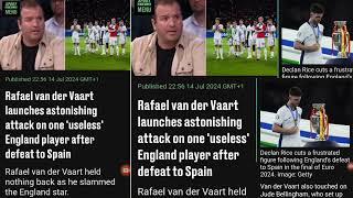 Rafael van der Vaart launches astonishing attack on one useless England player after defeat to Spain [upl. by Ila]