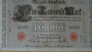 Alte 1000 Reichsmark Scheine in HD [upl. by Animas]