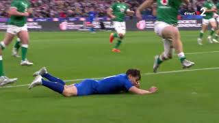 FRANCE V IRLANDE  Le superbe essai dAntoine Dupont après une combinaison avec Romain Ntamack [upl. by Coulson]