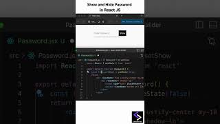 Show and Hide Password in React JS frontendreactjs [upl. by Rask695]