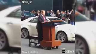 Melissa McCarthy takes spicey tour of NYC on motorized podium  ABC News [upl. by Leribag523]