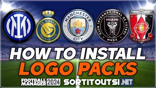 HOW TO INSTALL REAL CLUB LOGOS ON FM24  Football Manager 2024 Logopack Installation Guide [upl. by Neras]