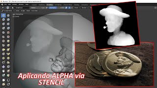 Blender Sculpt  Alpha Brushs  Poros escamas e micro detalhes 02 [upl. by Jorgan]