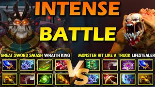 INTENSE STRENGTH BATTLE  Great Sword Smash Wraith King Vs Monster Hit Like A Truck Lifestealer [upl. by Iuq]