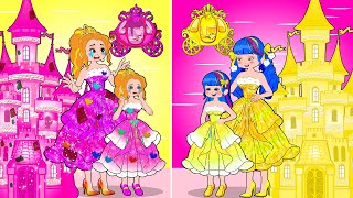 Pink VS Yellow Challenge Cartoon Animation [upl. by Yentuoc]