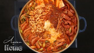 Budae Jjigae Korean Army Base Stew [upl. by Hsirrehc177]